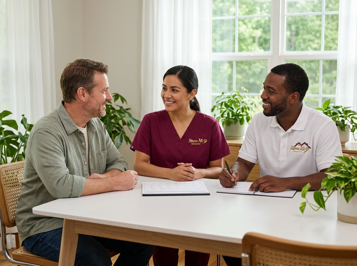 Illustrative adult community-based care session with branded clinical and peer support staff